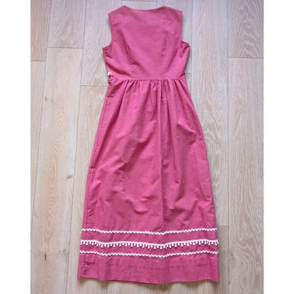Vintage Sears MCM Button Front Pink Sleeveless Dress At Home Wear Sz 10 USA Made - Picture 4 of 13